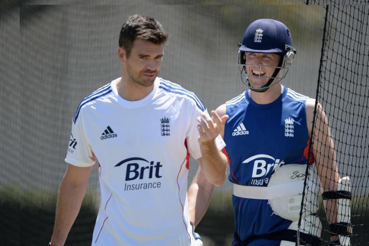 James Anderson and Graeme Swann training with England
